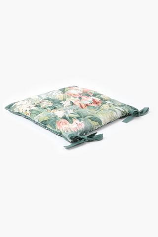 Printed Ameil Protea Chair Pad, 50x50cm