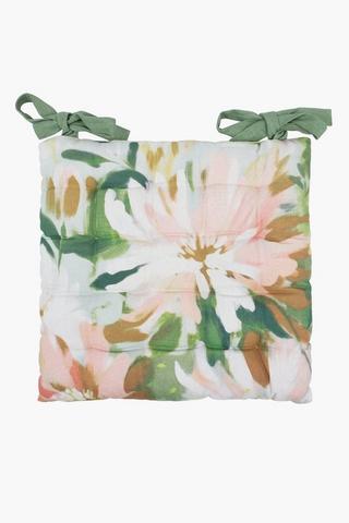 Printed Ameil Floral Chair Pad, 40x40cm