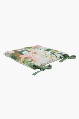 Printed Ameil Floral Chair Pad, 40x40cm