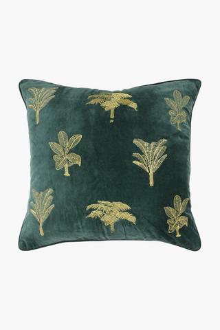 Premium Velvet Palms Feather Scatter Cushion, 60x60cm