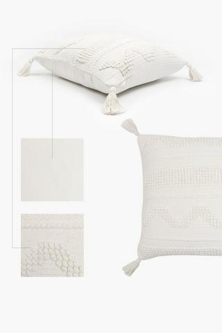Premium Textured Arlo Feather Scatter Cushion, 60x60cm
