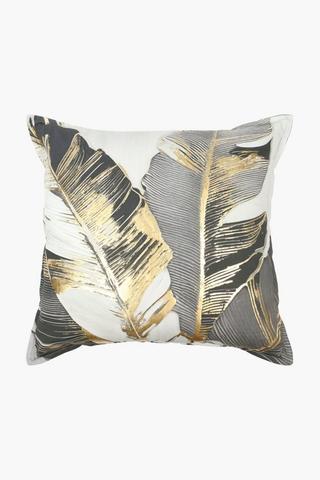 Premium Printed Belgian Leaf Feather Scatter Cushion, 60x60cm