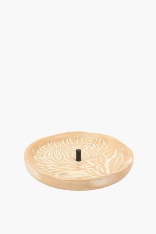 Protea Wooden Candle Plate