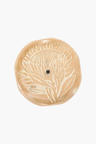 Protea Wooden Candle Plate