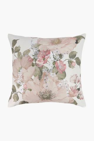 Embroidered Lizzie Floral Scatter Cushion, 50x50cm