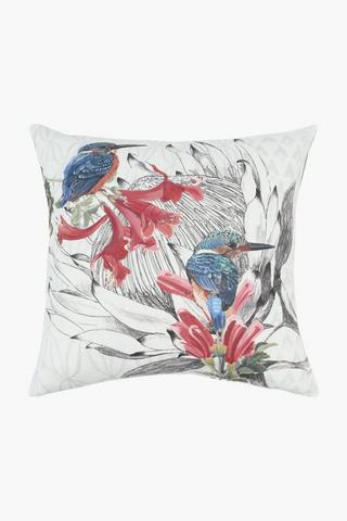 Printed Kingfisher Scatter Cushion, 50x50cm