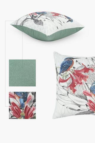 Printed Kingfisher Scatter Cushion, 50x50cm