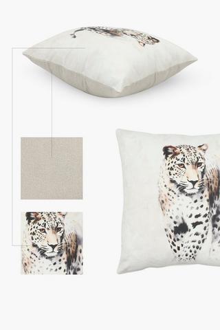 Printed Leopard Scatter Cushion, 50x50cm