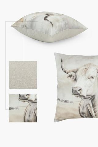 Printed Nguni Shadow Scatter Cushion, 50x50cm