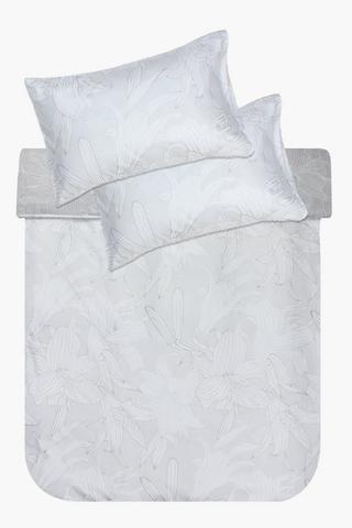 Soft Touch Floral Twill Foil Duvet Cover Set