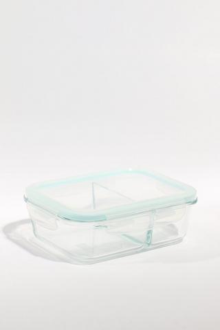 2 Divisional Glass Container, 1040ml