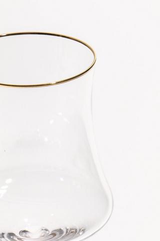 Metallic Rim Glass Wine Glass
