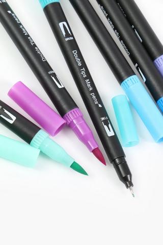 12 Dual Tip Brush Pens