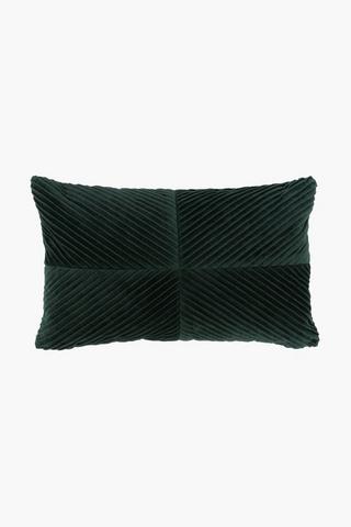 Velvet Pleated 4 Panel Classic Scatter Cushion, 30x50cm