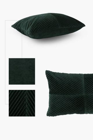 Velvet Pleated 4 Panel Classic Scatter Cushion, 30x50cm