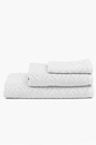 3 Piece Jacquard Chevron Cotton Towel Set