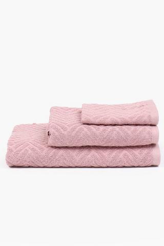 3 Piece Jacquard Chevron Cotton Towel Set