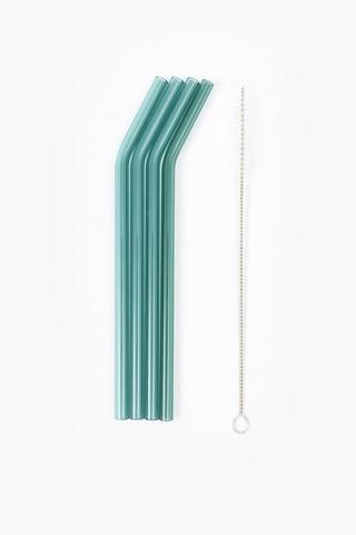 5 Pack Glass Straw Set