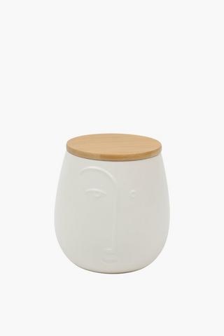 Face Canister With Wood Lid, Medium
