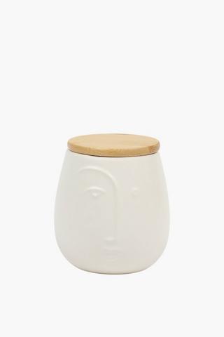 Face Canister With Wooden Lid, Extra Small