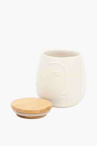 Face Canister With Wooden Lid, Extra Small