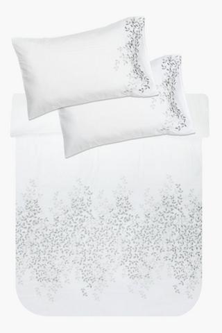 Soft Touch Embroidered Foliage Duvet Cover Set