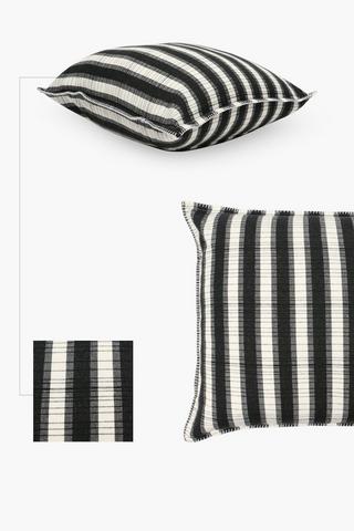 Bold Stripe And Check Cotton Scatter Cushion, 60x60cm