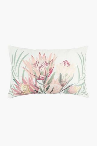 Embroidered Baai Protea Scatter Cushion, 40x60cm