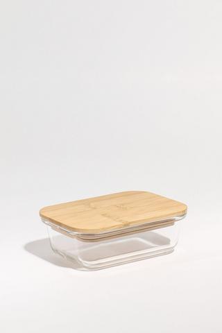 Bamboo And Glass Container, 370ml