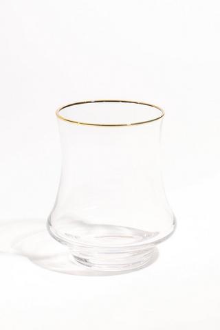 Metallic Rim Glass Tumbler