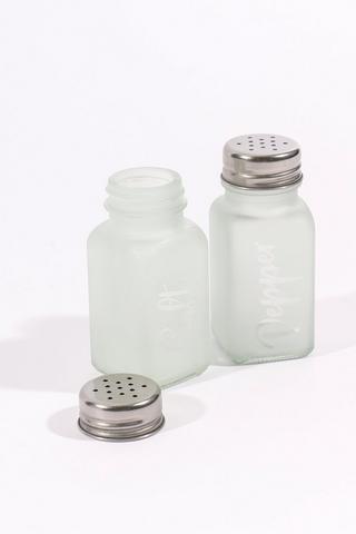 Frosted Glass Salt And Pepper Cellars
