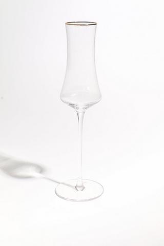 Metallic Rim Glass Champagne Flute