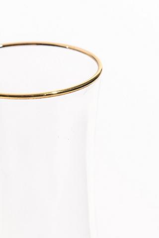 Metallic Rim Glass Champagne Flute