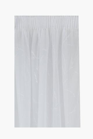 Embroidered Daisy Sheer Taped Curtain, 270x218cm