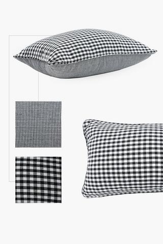 Cotton Textured Dobby Check Scatter Cushion, 30x50cm