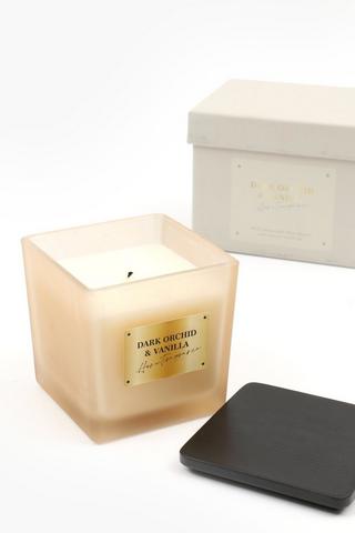Luxe Orchid Glass Candle, 13x10cm