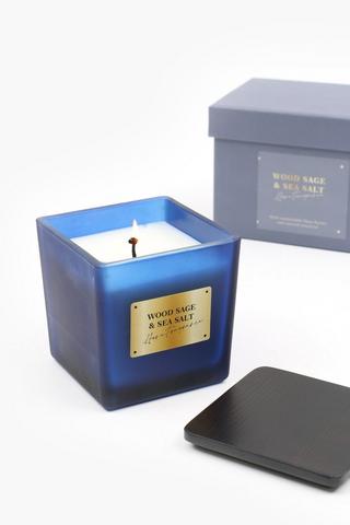 Luxe Sage And Sea Salt Glass Candle, 13x10cm