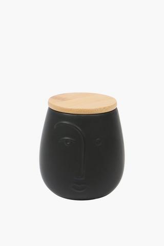 Face Canister With Wooden Lid, Extra Small