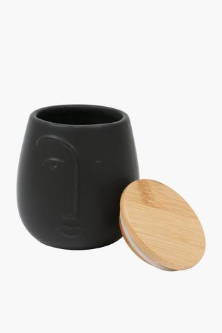 Face Canister With Wooden Lid, Extra Small