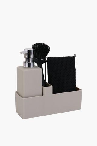 Soap Dispenser With Sponge And Brush