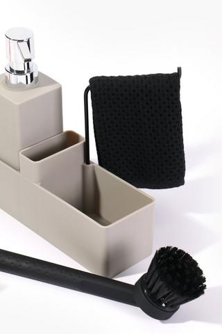 Soap Dispenser With Sponge And Brush