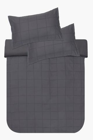 Pintuck Check And Block Duvet Cover Set