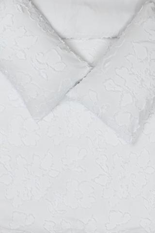 Jacquard Waffle Clipped Floral Duvet Cover Set