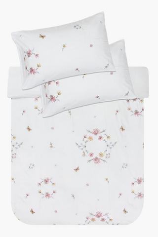 Soft Touch Floral Medallion Embroidery Duvet Cover Set