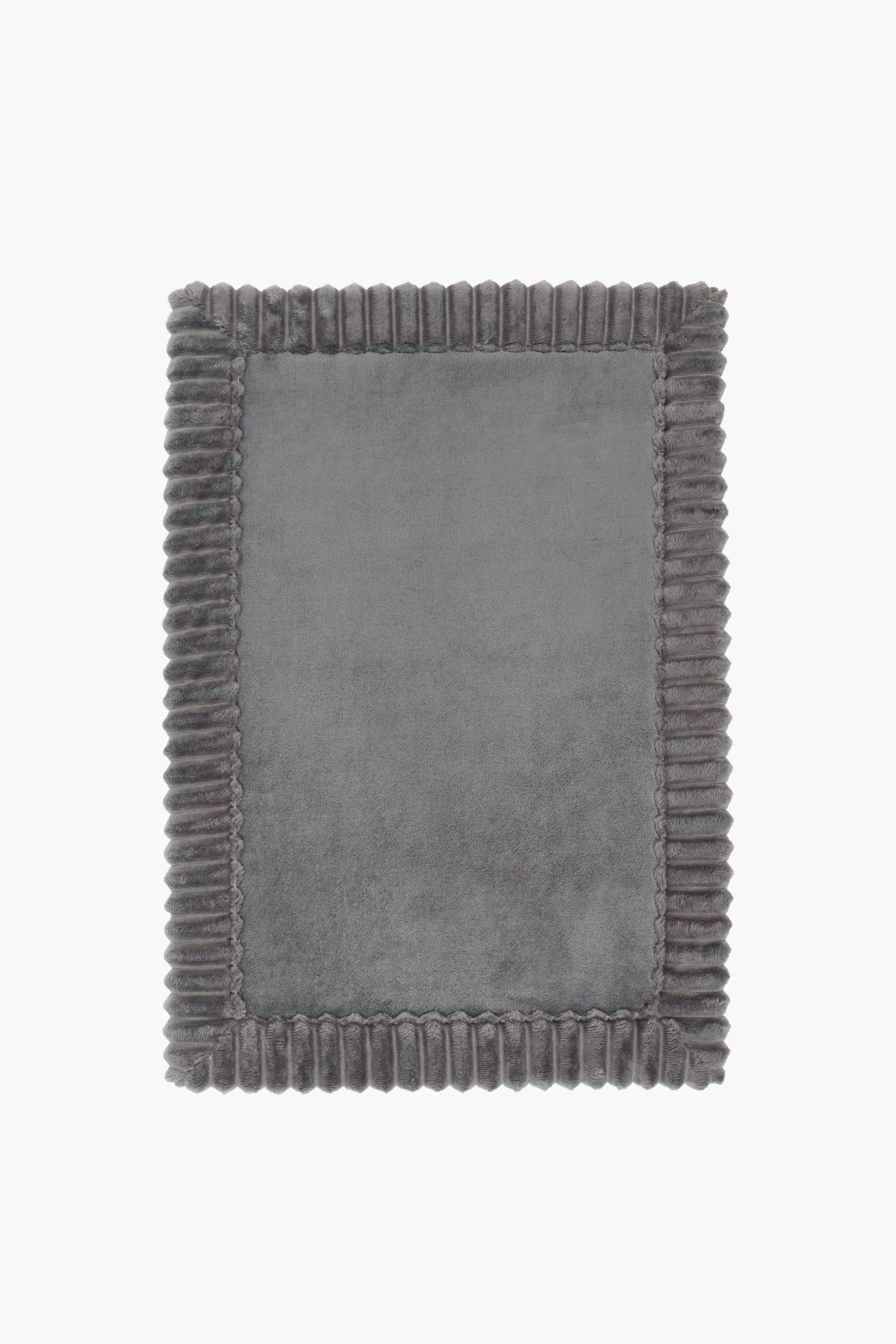Memory Foam Ribbed Border Bath Mat Small. 40x60cm