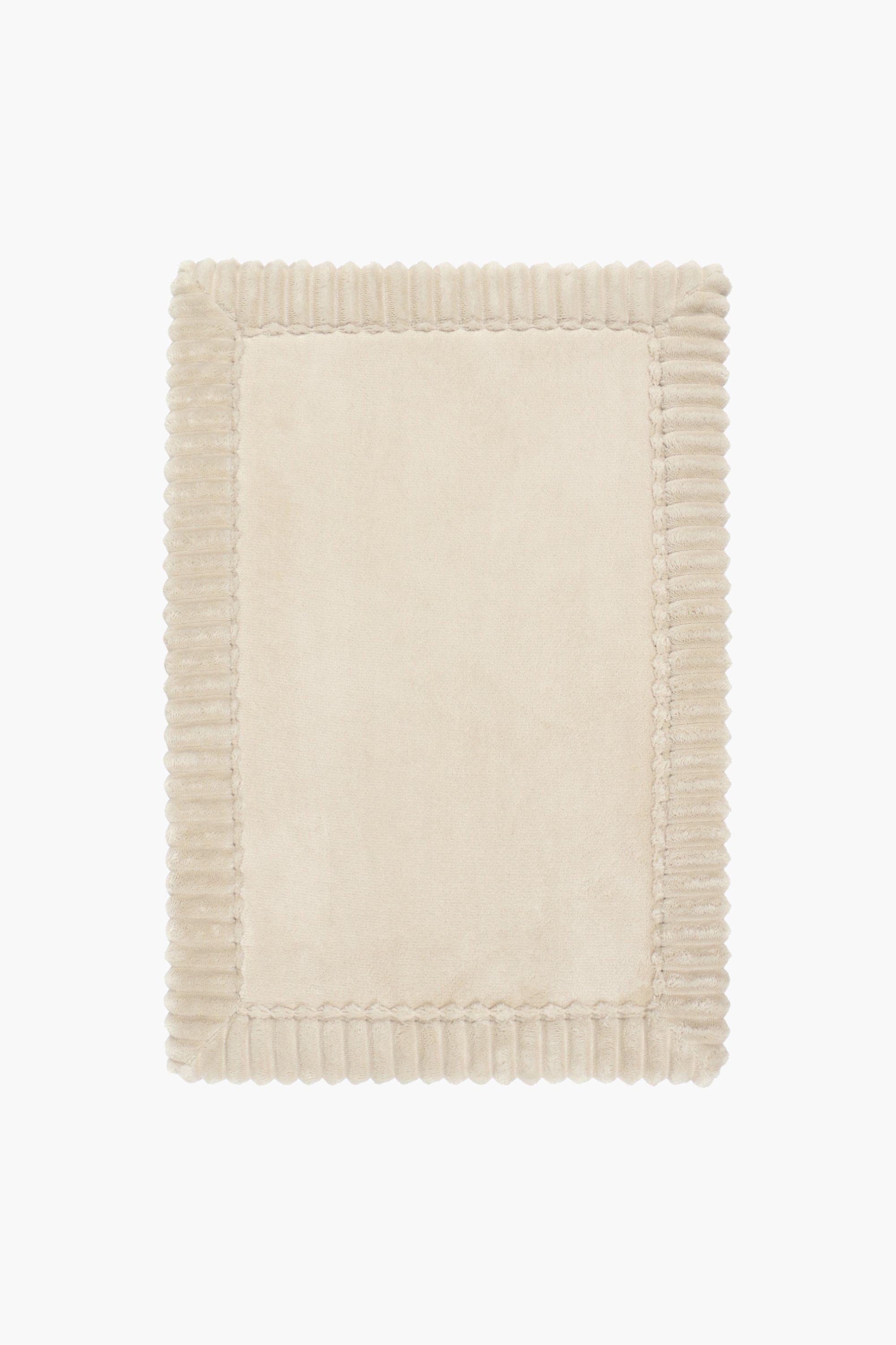 Memory Foam Ribbed Border Bath Mat Small, 40x60cm