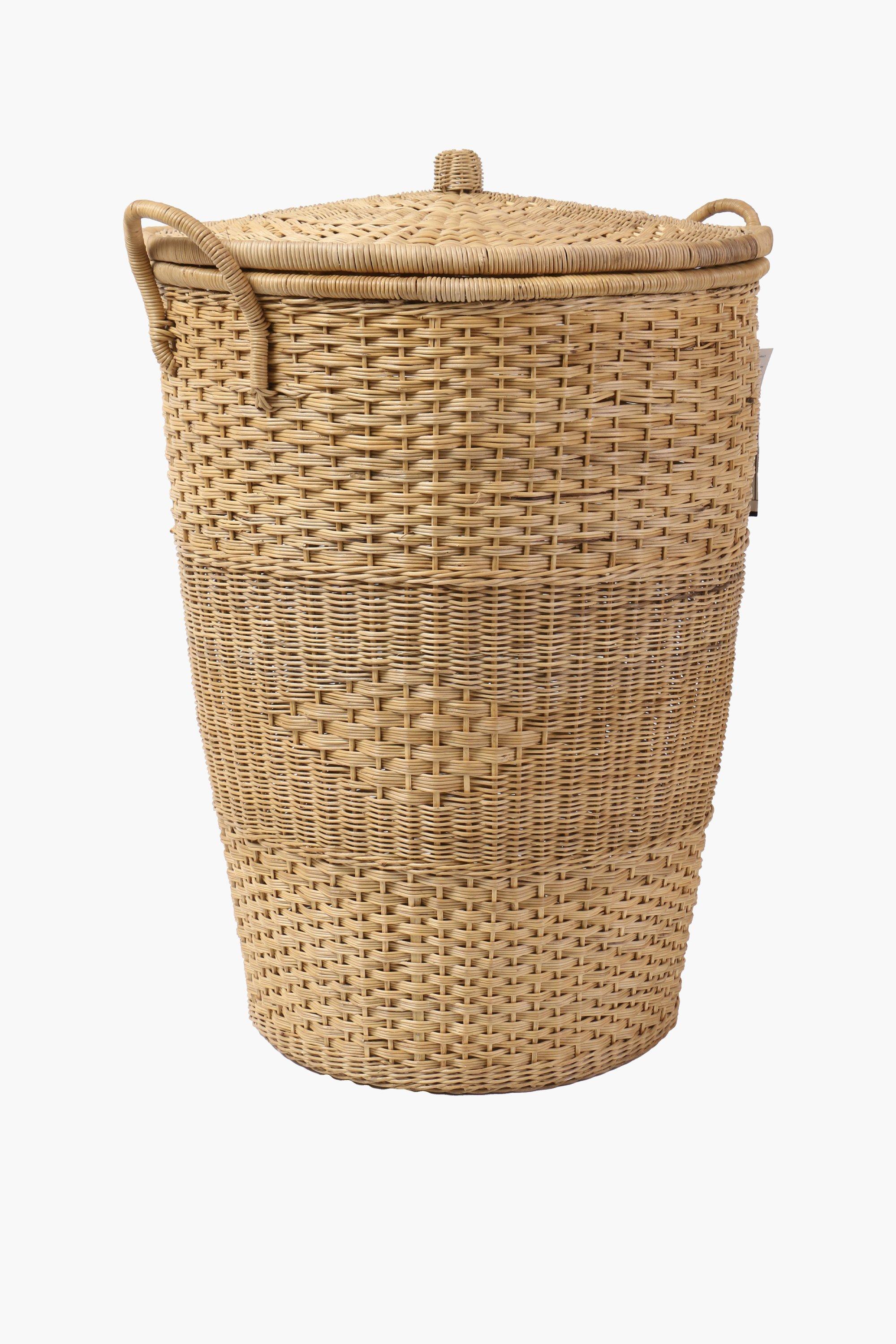 Cane Laundry Basket Large, L48xh65xw48cm