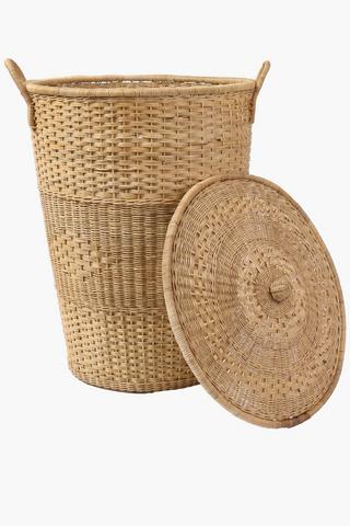 Cane Laundry Basket Large, L48xh65xw48cm