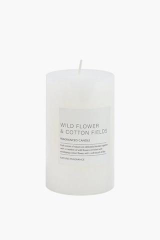 Wild Flower And Cotton Candle, 6x10cm