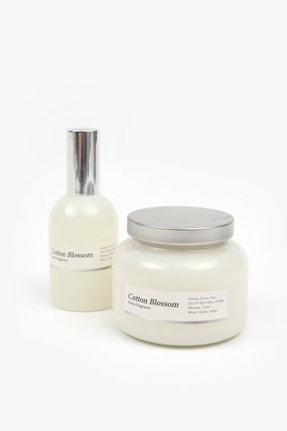 Cotton Blossom Glass Candle, 9x7cm